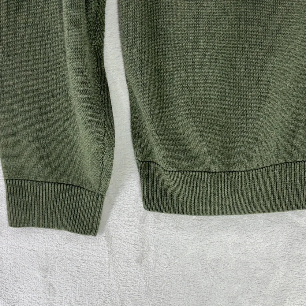 Hart Schaffner Marx Forest Green Men's Merino Wool V-Neck Sweater Size M